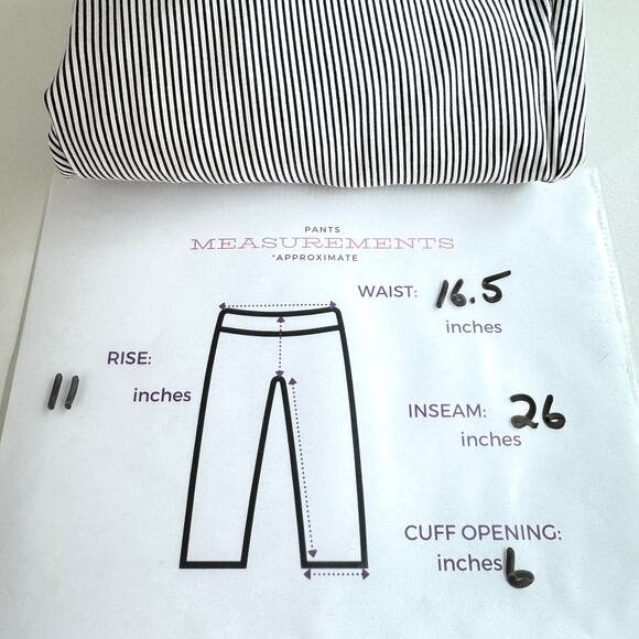 Talbots Womens Chatham Ankle Pant Size 10 Petite Striped Cotton Stretch Black - Picture 7 of 7